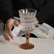 岸梵 创意爱丽丝钻酒杯雕花高脚杯鸡尾酒杯古典玻璃家用红酒杯子