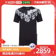欧洲直邮3.1Phillip Lim男士T恤黑色棉质圆领短袖修身运动骷髅头