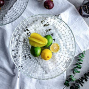 玻璃果盘果盆果篓简约现代家用水果盘大号果篮深底大容量沙拉盘