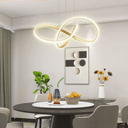 北欧餐厅吊灯创意轻奢圆环，家用厨房饭桌led灯简约现代网红吧台灯
