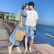 沙滩情侣装夏装三亚泰国蜜月旅游度假衣服大码夏装裙子海边套装男