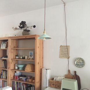 设计茶室个性创意日式薄荷，绿陶瓷吊灯黄铜餐厅，阳台厨房吊灯民宿