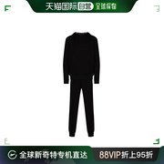 香港直邮fendi芬迪男士，运动套装纯黑色混纺，平纹针织连帽保暖日常