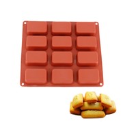 12连孔长方形圆角diy手工皂，小样巧克力糖果甜品，饼干蛋糕烘培模具