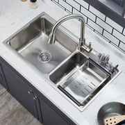 不锈钢水槽 304加厚厨房多功能水槽不锈钢洗菜盆双槽水槽