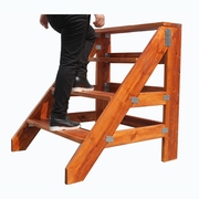 单侧梯舞台人字梯家用实木质，加长宽厚登高梯木梯子台阶凳花架楼梯