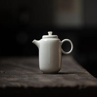 草木祠象牙白陶瓷茶壶带过滤孔沏茶壶家用泡茶器防烫功夫茶具小壶