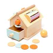 木制玩具房子教具益智早教，玩具投球投币抽屉，木质玩具
