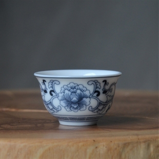 雅诚窑潮州陶瓷茶具，高温青花瓷器品茗杯，闻香杯小单杯主人杯茶杯