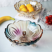 欧式现代创意家用客厅水晶玻璃个性零食水果盘 网红茶几糖果盘
