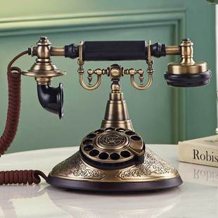 洛斯贝拉复古电话机酒店家用仿古电话机摆件老式转盘座机HA1910TN