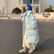 羽绒服毛外套(毛外套)女白色棉衣中长款本人罩冬季加厚大码20斤装小