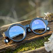 柯布西耶眼镜架配蓝光近视，男圆形框架板材眼睛，框镜架女大脸83014