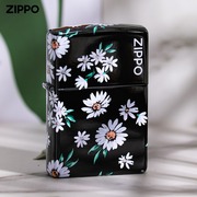 正版之宝Zippo防风煤油打火机彩印经典雏菊个性创意可爱zipoo