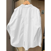 白色长袖衬衫外套女夏季设计感小众防晒衬衣女款小个子上衣早春季