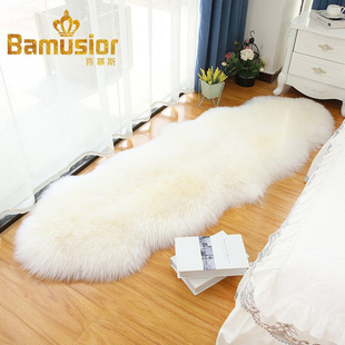 百慕斯澳洲纯羊毛地毯，卧室床边毯客厅沙发垫，飘窗垫皮毛一体羊皮垫
