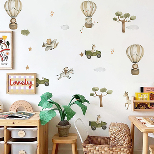 北欧ins动物气球大象长颈鹿，墙贴纸家居，装饰儿童房卧室沙发墙装饰