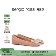 Sergio Rossi/SR女鞋SR PRINCE系列绒面方头平底鞋