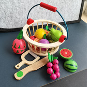 木质切切看水果蔬菜1-3岁儿童过家家玩具角色扮演切切乐早教玩具