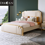意式轻奢皮床后现代真皮双人床，1.8主卧室设计师软床1.5米储物婚床