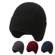 冬天帽子男女毛线护耳帽，骑车防风帽，户外保暖秋冬季弹力滑雪针织帽
