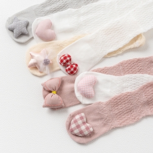 婴儿长筒袜子夏季薄款纯棉防蚊袜宝宝袜子婴幼儿0-1岁3过膝高筒袜