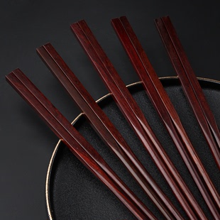 高档中式筷家用防烫防滑老挝大红酸枝红木筷子，无漆无蜡复古筷