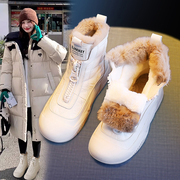 雪地靴女2023棉靴冬季女鞋，厚底加绒加厚马丁短靴东北棉鞋