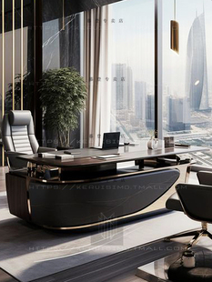 大班桌迪拜阿联酋定制现代老板桌总栽桌家庭办公桌轻奢高端书桌