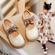 ABC Fans女童公主皮鞋2024春秋小女孩时尚演出鞋儿童英伦皮鞋
