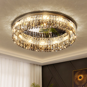 水晶灯led吸顶灯圆形客厅灯轻奢大气创意卧室灯现代简约家用灯具