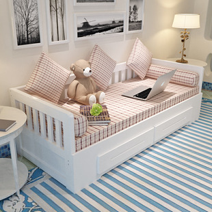 实木沙发床客厅可折叠多功能，坐卧两用单人1.2m小户型1.5双人1.8米