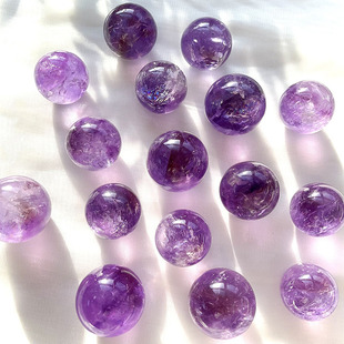 天然巴西紫水晶球紫晶球紫气东来手工打磨风水镇宅摆件水晶球