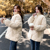 冬季羽绒棉衣女，韩版菱格立领小个子外套短款宽松显瘦加厚棉袄纯色