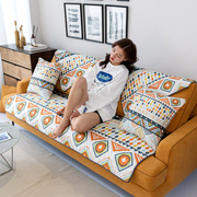 莫耐河设计师款几何沙发垫现代简约时尚坐垫北欧布艺客厅沙发巾套
