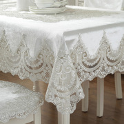 欧式桌布绒布长方形茶几布刺绣C花边复古盖布家用布艺椅垫椅套