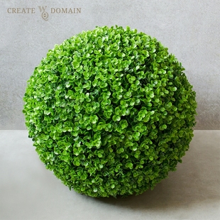 仿真花艺尤加利草球苔藓花球，绿色植物室内挂饰，装饰品落地花瓶摆件