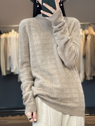 创意款2023秋季韩系风日韩休闲套头半高领常规毛衣女式羊毛衫