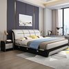 真皮床科技布艺储物床现代简约双人床主卧大床实木框架卧室轻奢床