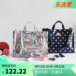 cathkidston防水印花手提包碎花，单肩包斜挎包，油布女包手拎包大包