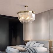 后现代卧室轻奢吊灯港式创意个性全铜餐厅灯小户型设计师玻璃灯具