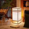 日式创意台灯可充电复古民宿，卧室床头灯茶室，书房装饰竹编落地灯具