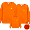 红色亲子装秋冬装中国风，加绒卫衣一家三四口母子母女装洋气长袖潮