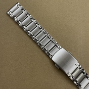 手表表带20mm表带不锈钢，折叠扣平口钢片表链表带长度18.9厘米