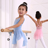 儿童舞蹈练功服女童夏季纯棉，体操服少儿天蓝，吊带连体裙粉色芭蕾服