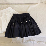 女童白色甜美钉珠蛋糕裙夏季韩版儿童时尚半身裙宝宝公主裙子