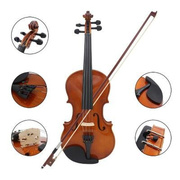 木质小提琴实木普及小提琴初学练习小提琴送三角琴盒乐器