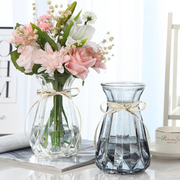 北欧简约创意彩色玻璃花瓶水培绿萝富贵竹鲜花干花插花瓶客厅摆件