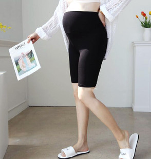 防走光孕妇五分裤韩国夏季孕妇装，薄款莫代尔托腹，安全裤打底裤