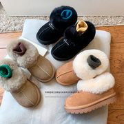儿童保暖雪地靴，2023冬韩版女宝宝圆头软底，毛毛鞋口雪地靴棉靴